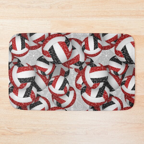 Item preview, Boho feathers paisleys red black volleyball designed and sold by katzdzynes.
