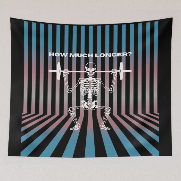 Item preview, How Much Longer, Transexual pride Flag, Skeleton Weightlifting graphic, gym, weightlifting, skeleton, funny lgbtq, fitness,  designed and sold by PrideBeProud.