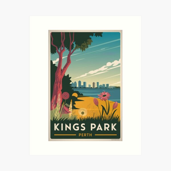 Item preview, Perth Vintage Travel Poster designed and sold by TravelerRat.