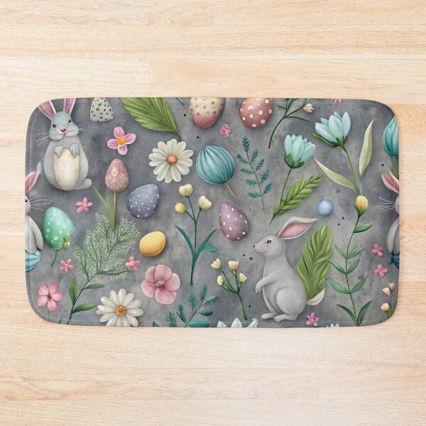 Item preview, Colorful Easter Illustration with Rabbits and Flowers designed and sold by Rostislav Bouda.