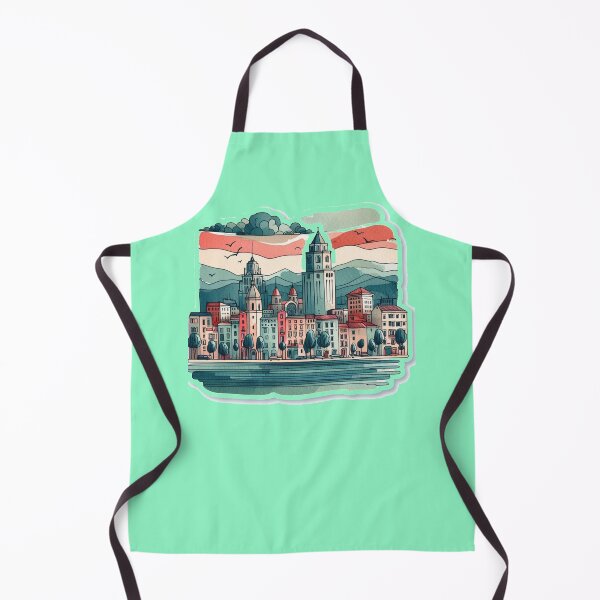 Item preview, Perpignan France Minimalist Watercolor Skyline Sticker, designed and sold by PaintMeWorld.