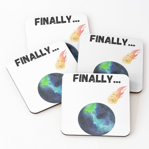 Item preview, Earth and Comet | 'Finally...' | Dark Humor End of the World designed and sold by NudnaGrafika.