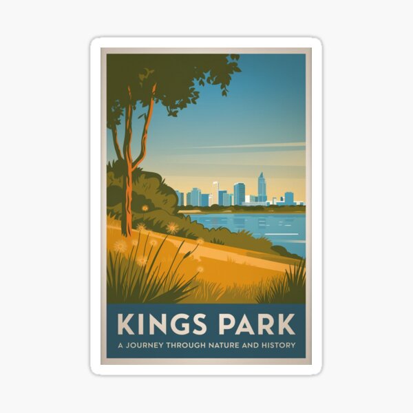 Item preview, Perth Vintage Travel Poster designed and sold by TravelerRat.