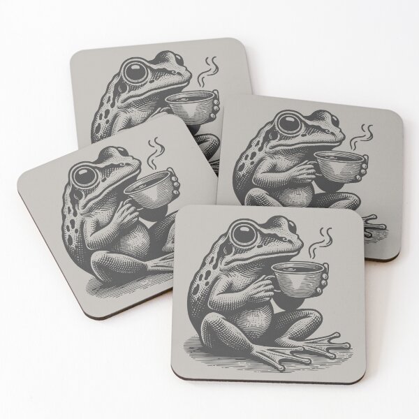 Item preview, Cute Cottagecore Aesthetic Frog Drink Coffee Vintage Graphic  designed and sold by Dapper-Art.