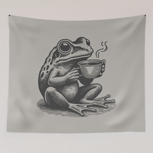 Item preview, Cute Cottagecore Aesthetic Frog Drink Coffee Vintage Graphic  designed and sold by Dapper-Art.
