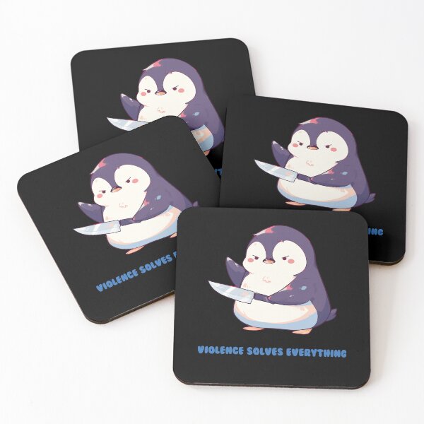 Item preview, Violence Solves Everything - Cute Funny Penguin Holding Knife designed and sold by aresmeris.