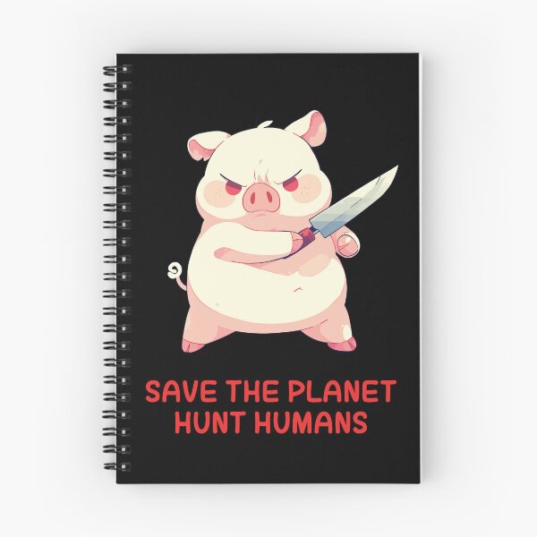 Item preview, Save The Planet Hunt Humans - Cute Funny Pig Holding Knife designed and sold by aresmeris.