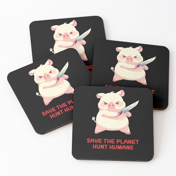 Item preview, Save The Planet Hunt Humans - Cute Funny Pig Holding Knife designed and sold by aresmeris.
