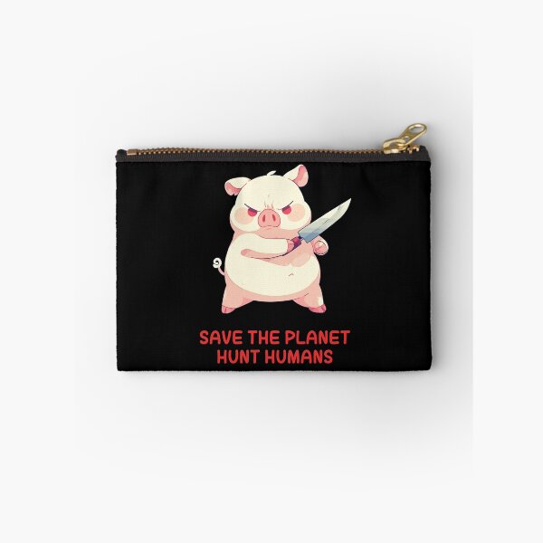 Item preview, Save The Planet Hunt Humans - Cute Funny Pig Holding Knife designed and sold by aresmeris.