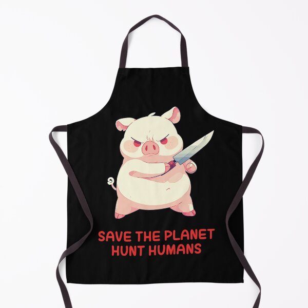 Item preview, Save The Planet Hunt Humans - Cute Funny Pig Holding Knife designed and sold by aresmeris.