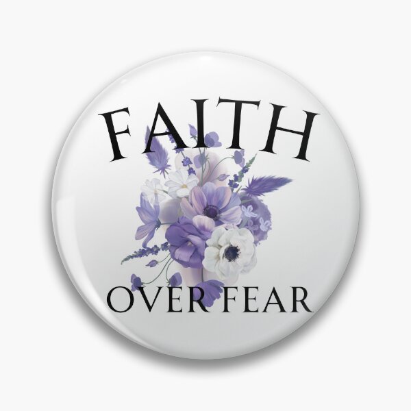 Item preview, Faith Over Fear Purple Flowers Motivational Quotes designed and sold by CCKimShop.