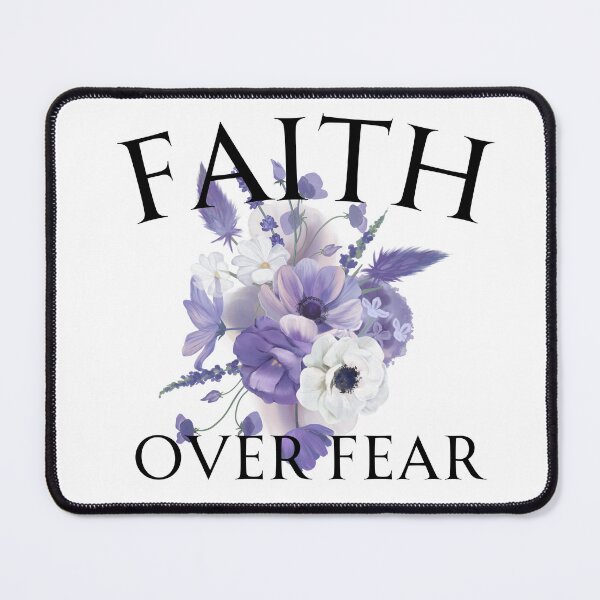 Item preview, Faith Over Fear Purple Flowers Motivational Quotes designed and sold by CCKimShop.