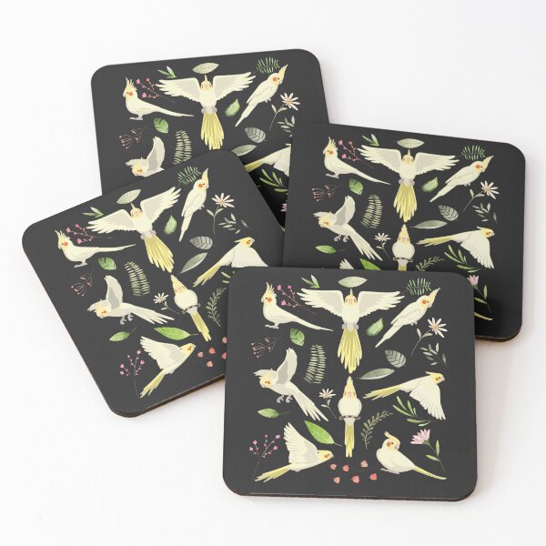 Item preview, Lutino Cockatiel Flowers designed and sold by Clara Hollins.