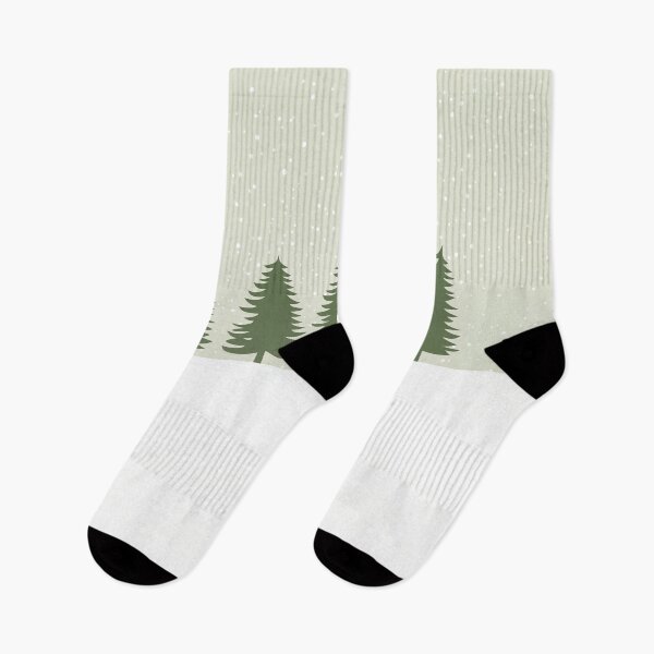 Item preview,  a wintery scene with five stylized pine trees standing in a row against a snowy background. designed and sold by HEMRO.