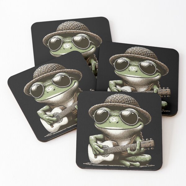 Item preview, Cute Cottagecore Aesthetic Frog Playing Guitar Vintage Graphic designed and sold by Dapper-Art.