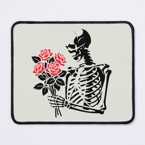 Item preview, Skeleton Holding a Bouquet of Red Roses designed and sold by Blink Art Studio.