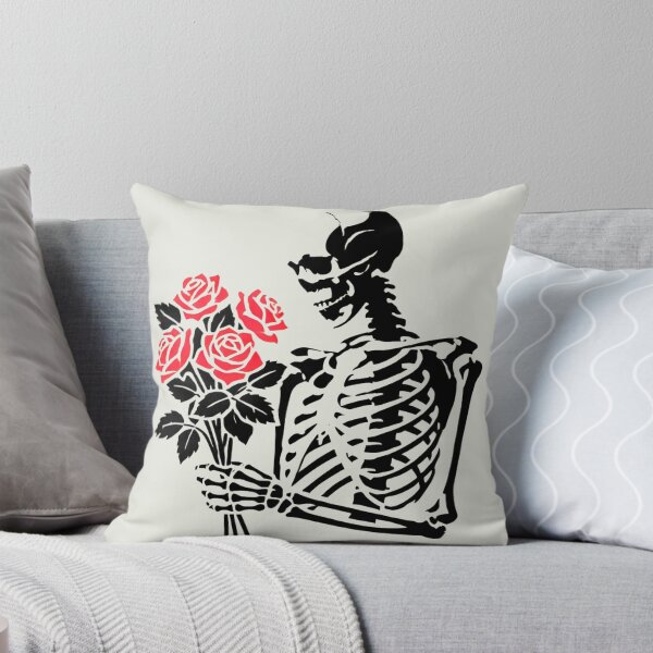 Item preview, Skeleton Holding a Bouquet of Red Roses designed and sold by Blink Art Studio.