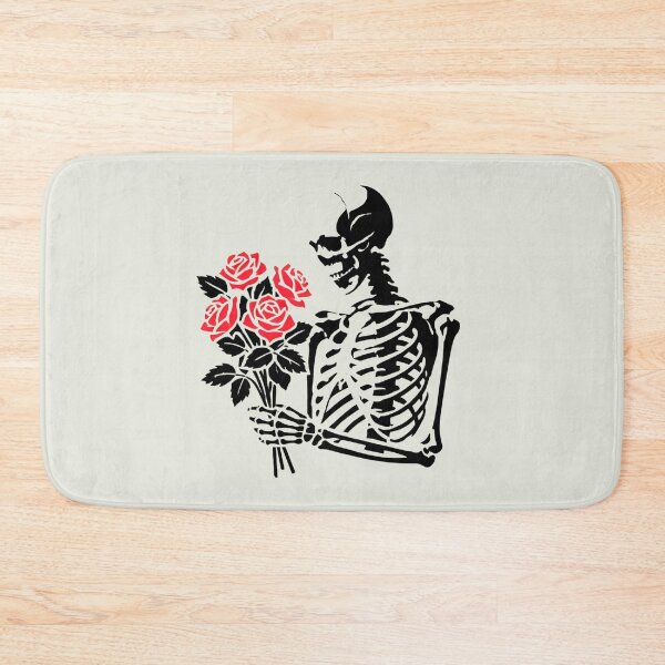 Item preview, Skeleton Holding a Bouquet of Red Roses designed and sold by Blink Art Studio.