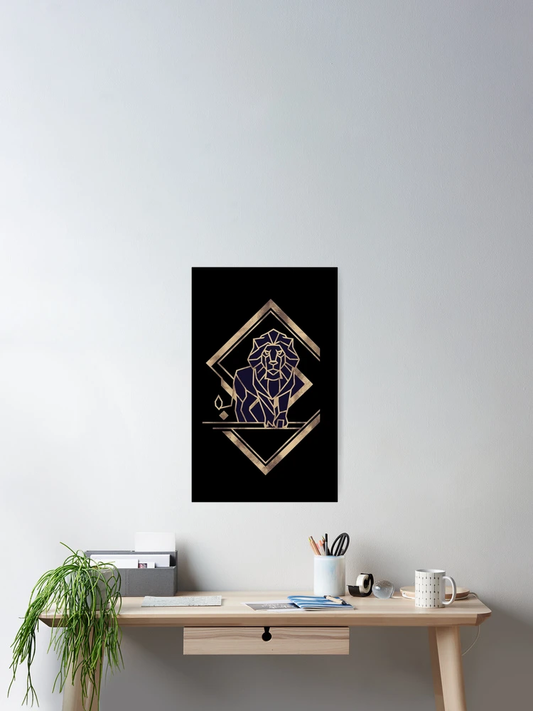 Thumbnail 2 of 3, Poster, Geometric Lion designed and sold by CosmicFreedom9.