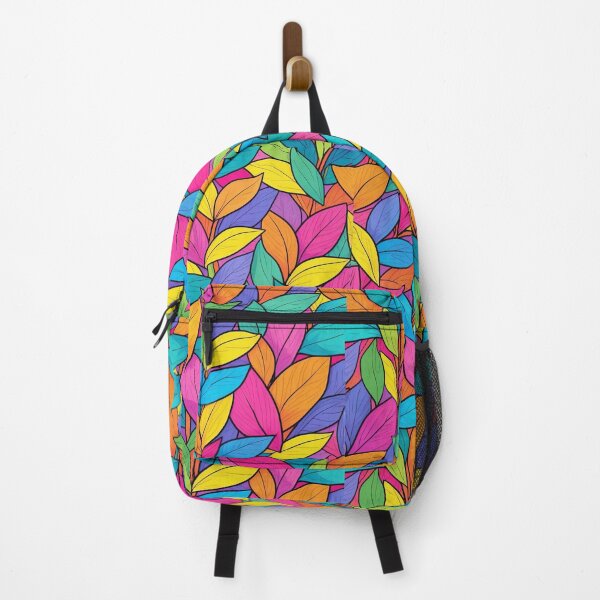 Item preview, Bright Multicoloured Leaf Pattern on Bold Background designed and sold by ArtComixHaven.