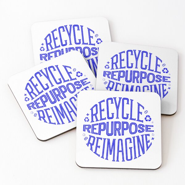 Item preview, Blue Recycle Repurpose Reimagine | Environmental | Earth Day designed and sold by PinkGoddessLove.