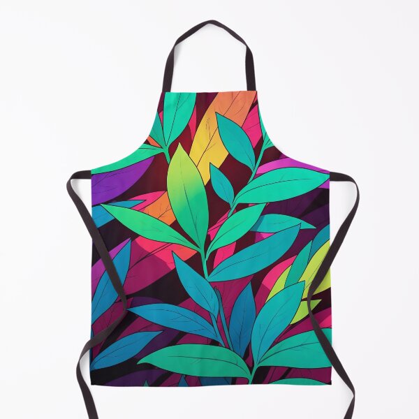 Item preview, Neon Leaves on Dark Gradient Backdrop designed and sold by ArtComixHaven.
