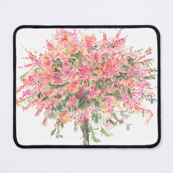 Item preview, Whimiscal Pink and Yellow Rainbow Shower Tree  designed and sold by FaireWaveArt.