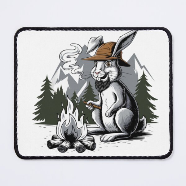 Item preview, CUTE CAMPFIRE BLACK AND WHITE RABBIT designed and sold by Obinne.