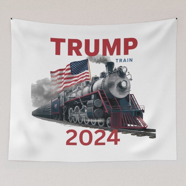 Item preview, Trump Train 2024 with an old style steam engine and American flag designed and sold by AmericaFreedom.