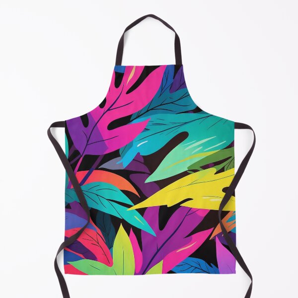 Item preview, Tropical Neon Leaves Against Dark Backdrop designed and sold by ArtComixHaven.