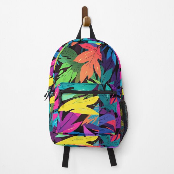 Item preview, Tropical Neon Leaves Against Dark Backdrop designed and sold by ArtComixHaven.