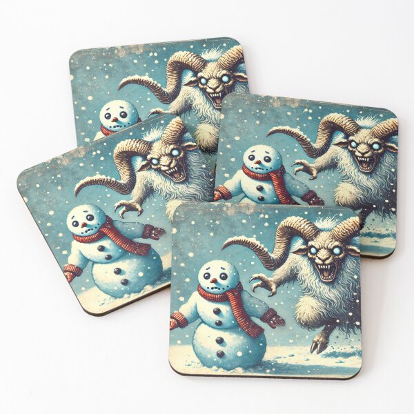 Item preview,  Ram chasing snowman funny christmas decor designed and sold by Meandmyshop.