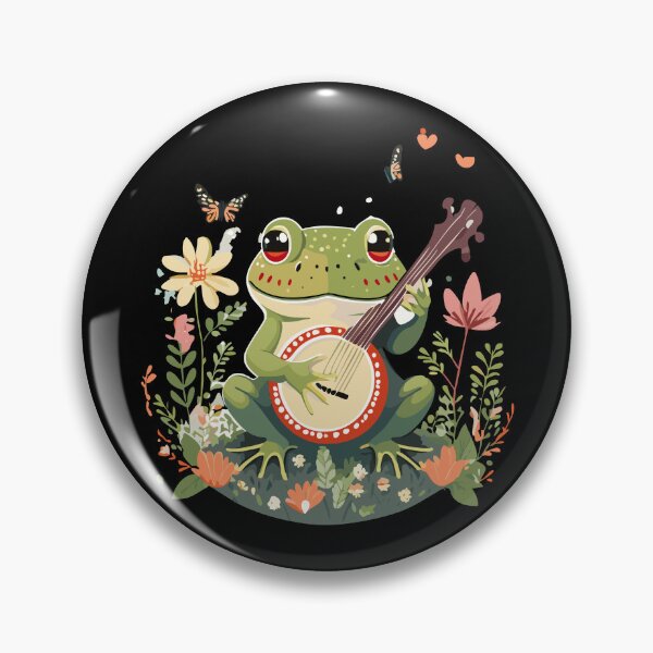 Item preview, Cute Cottagecore Aesthetic Frog Playing Banjo Vintage Graphic designed and sold by Dapper-Art.