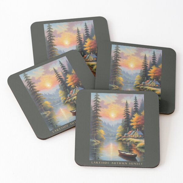 Item preview, Lakeside Autumn Sunset designed and sold by Museum Of Non-Existing Art.