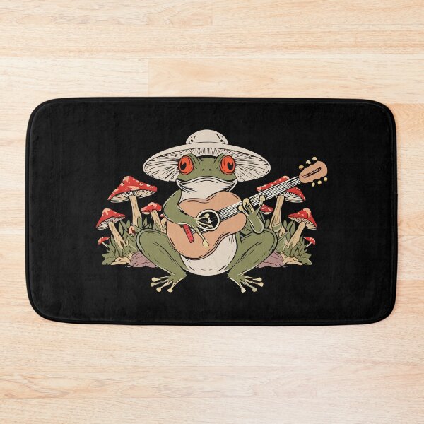 Item preview, Cute Cottagecore Aesthetic Frog Playing Guitar Mushroom Vintage Graphic designed and sold by Dapper-Art.