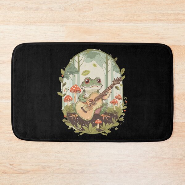 Item preview, Cute Cottagecore Aesthetic Frog Playing Guitar Mushroom Vintage Graphic designed and sold by Dapper-Art.