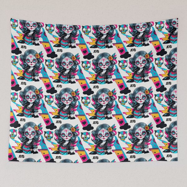 Item preview, Sugar Skull Girl Pattern 03 designed and sold by A78-Designs.