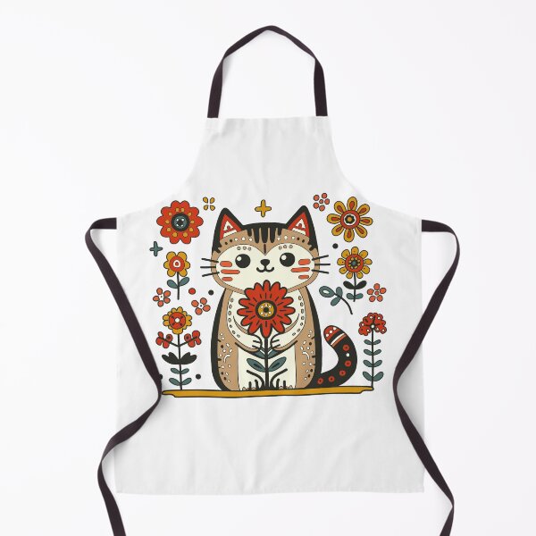 Item preview, KittyKat - Cut Smiley Cat with Flowers designed and sold by KittyKatCats.