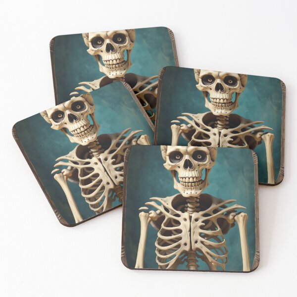 Item preview, Smiling skeleton in ornate frame, vintage Halloween vibe designed and sold by Jackkrieger25.