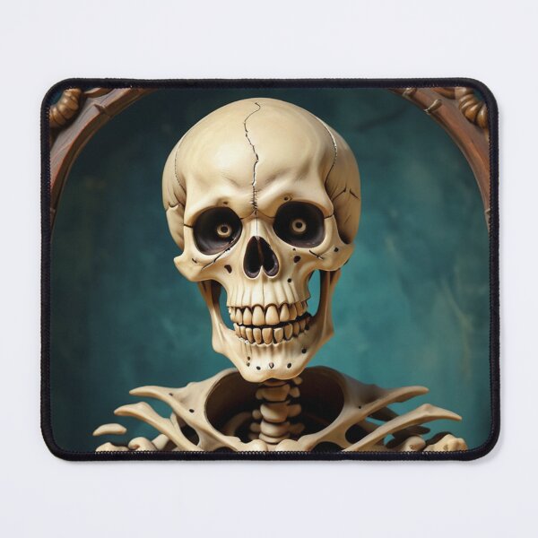 Item preview, Smiling skeleton in ornate frame, vintage Halloween vibe designed and sold by Jackkrieger25.