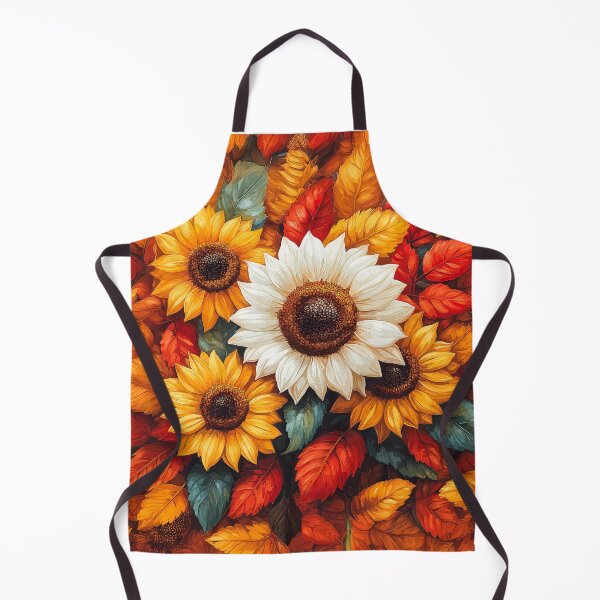 Item preview,  a cluster of sunflowers surrounded by a profusion of autumn leaves. designed and sold by HEMRO.