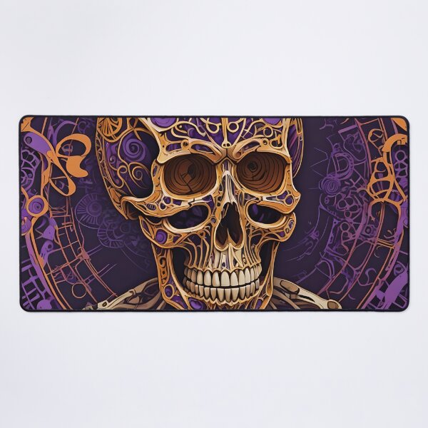 Item preview, Skull Pumpkin with Clockwork Details | Santa Muerte Inspired Art designed and sold by NudnaGrafika.