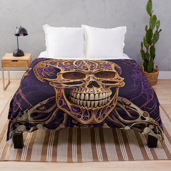 Item preview, Skull Pumpkin with Clockwork Details | Santa Muerte Inspired Art designed and sold by NudnaGrafika.