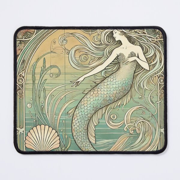 Item preview, Captivating Mermaid Art in Art Nouveau Style – Bring Vintage Charm into Your Life designed and sold by NSB-Design.