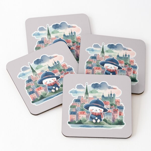 Item preview, La Rochelle France Minimalist Sticker Design – Watercolor Skyline and 3D Landscape,  designed and sold by PaintMeWorld.