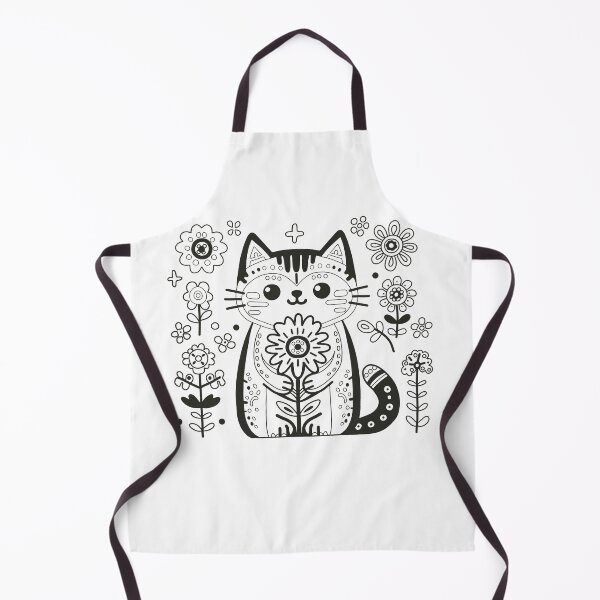 Item preview, KittyKat - Cut Smiley Cat with Flowers designed and sold by KittyKatCats.
