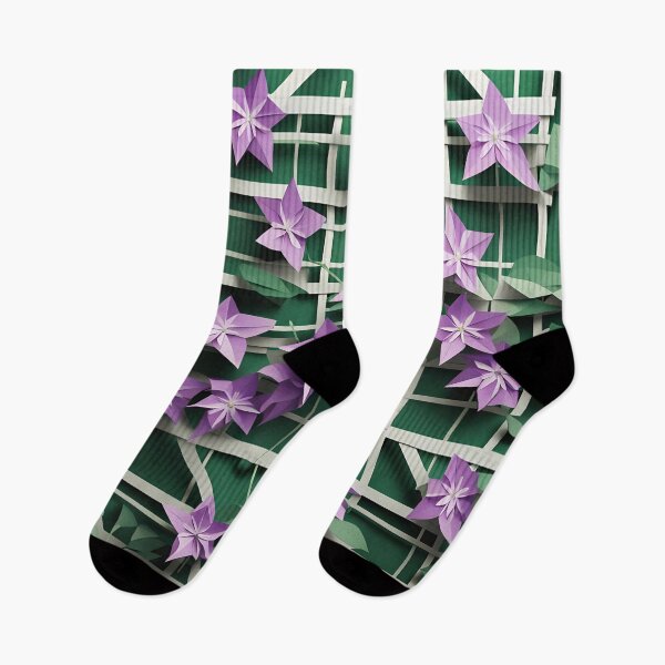 Item preview, Origami Art - Nature's Elegance: Clematis Climbing the Trellis designed and sold by ArtfulFolds.