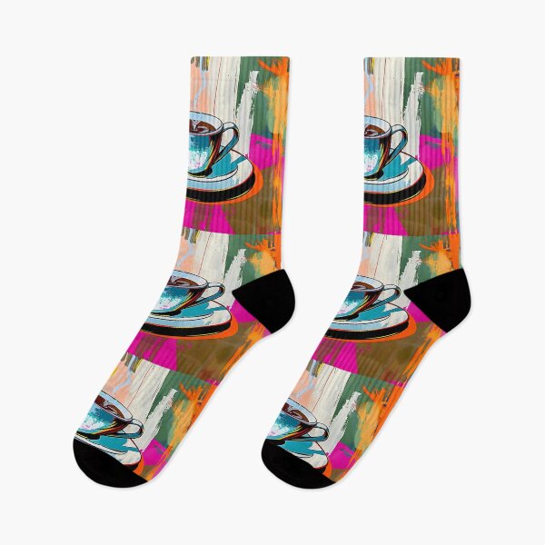 Item preview, Steaming Cup of Coffee on Saucer with Cigar Surrounded by Vibrant Abstract Colors Generative AI designed and sold by OlfactoART Studio.