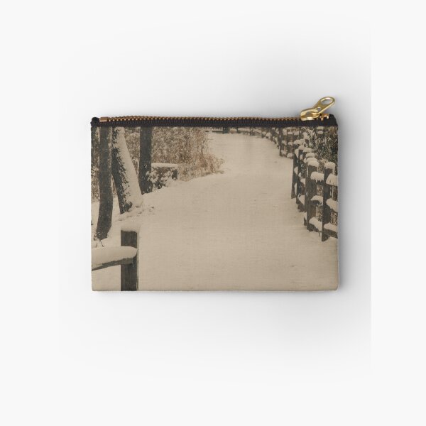 Item preview, Sepia-Toned Rustic Fence on Country Lane in Winter designed and sold by CountyKent.