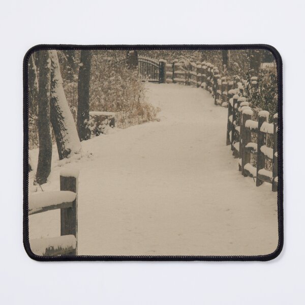 Item preview, Sepia-Toned Rustic Fence on Country Lane in Winter designed and sold by CountyKent.